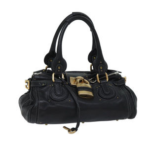 Chloé Black Leather Shoulder Bag with Gold Hardware